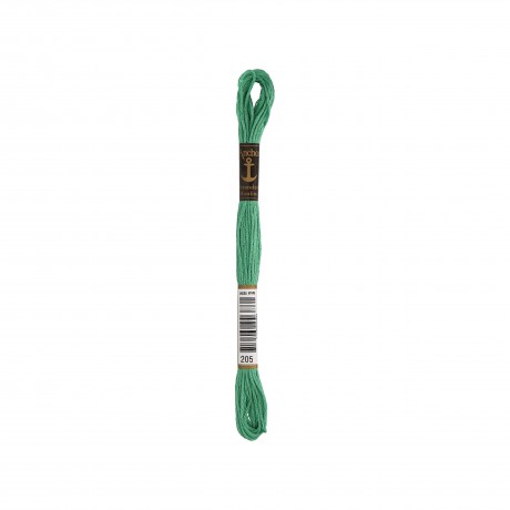 Meada de linha de bordar Anchor Stranded Cotton, filosele cor 205 verde Meada de linha de bordar Anchor Stranded Cotton, filosele cor 205 verde
